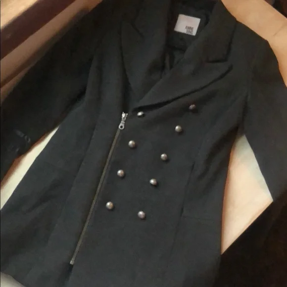 Anine Bing Zip Front Grey Pea Coat, size XS - Picture 7 of 8